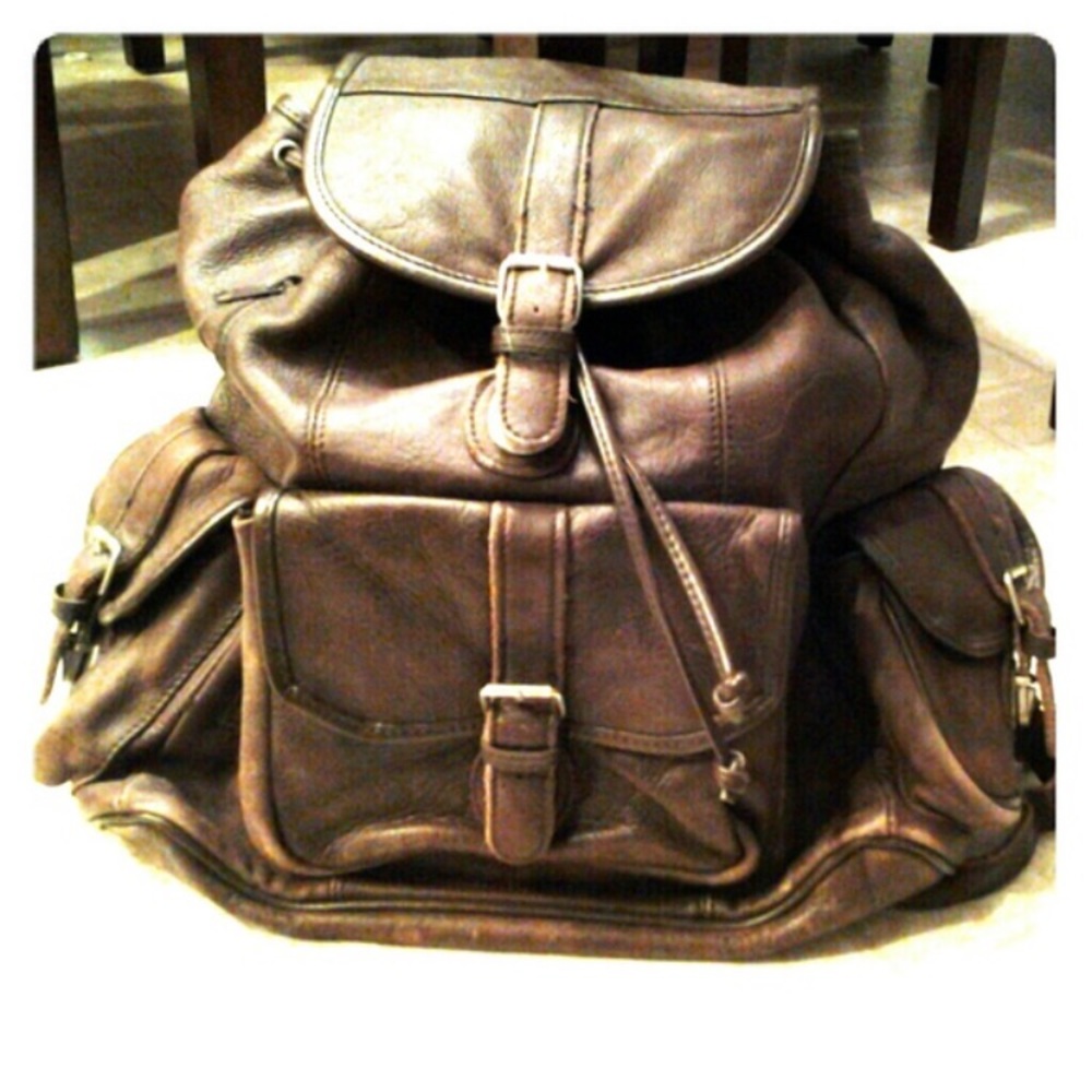 Genuine cowhide Leather distressed backpack.